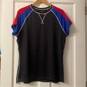 NWT Southbeach South Beach short sleeve top shirt sporty mesh black red blue M L